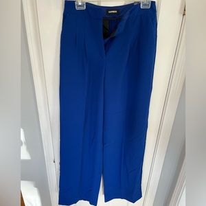 Express, size 6R, bright blue wide leg pants. New with tags.